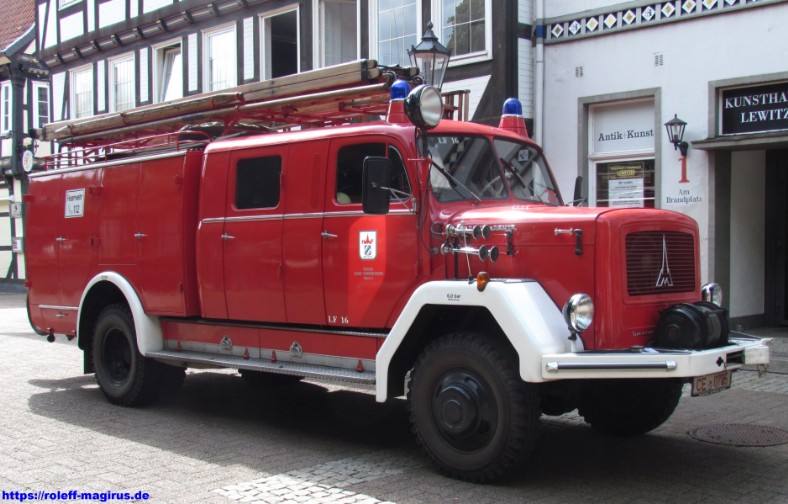 Löschgruppenfahrzeug mit Seilwinde, LF 16 Magirus F Merkur 150, Baujahr 1963 Feuerwehr Celle
