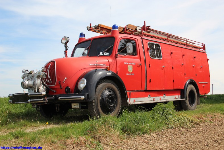 LF 16-TS der Freiwilligen Feuerwehr Blaubeuren Magirus-Deutz 125 PS Baujahr 1957Aufbau in Omnibusbauform